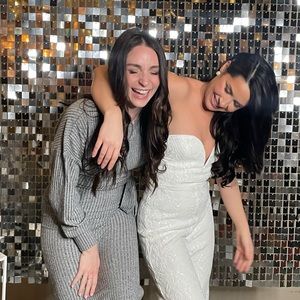 White Sequin Bride Jumpsuit